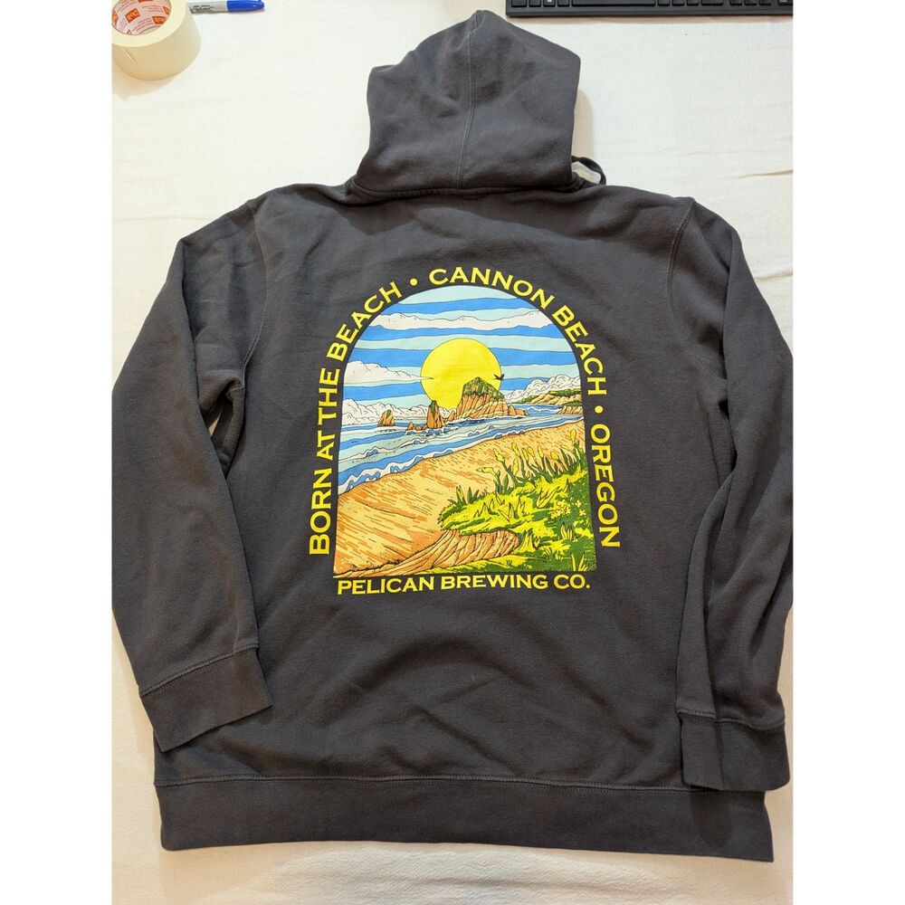 Pelican Brewing Hoodie Mens XL Cannon Beach Oregon Sweatshirt - Picture 2 of 4